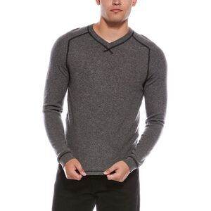 Autumn Cashmere Mens Cashmere Thermal Crewneck Sweater, Gray